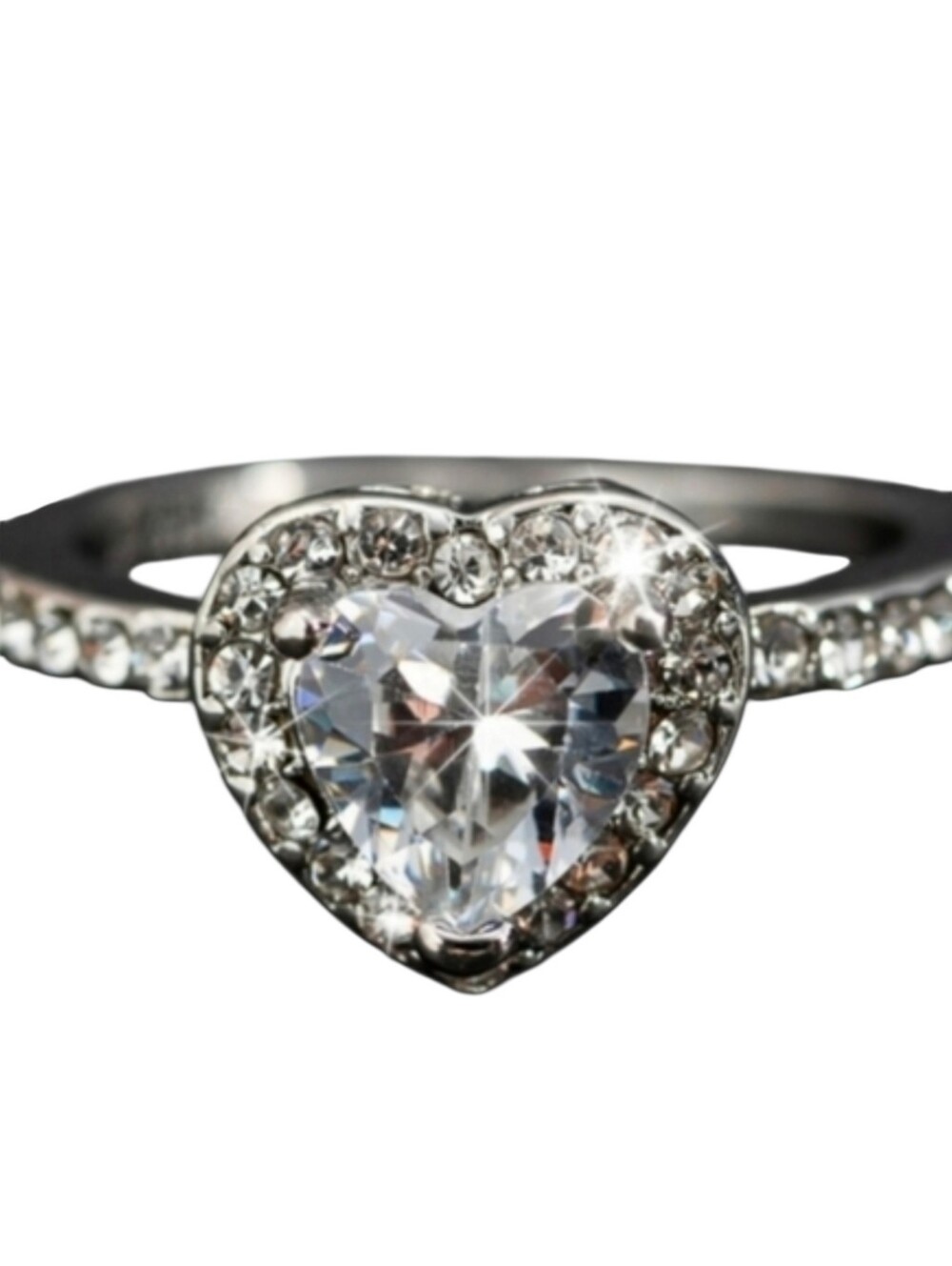 Cubic Zirconia Heart Ring